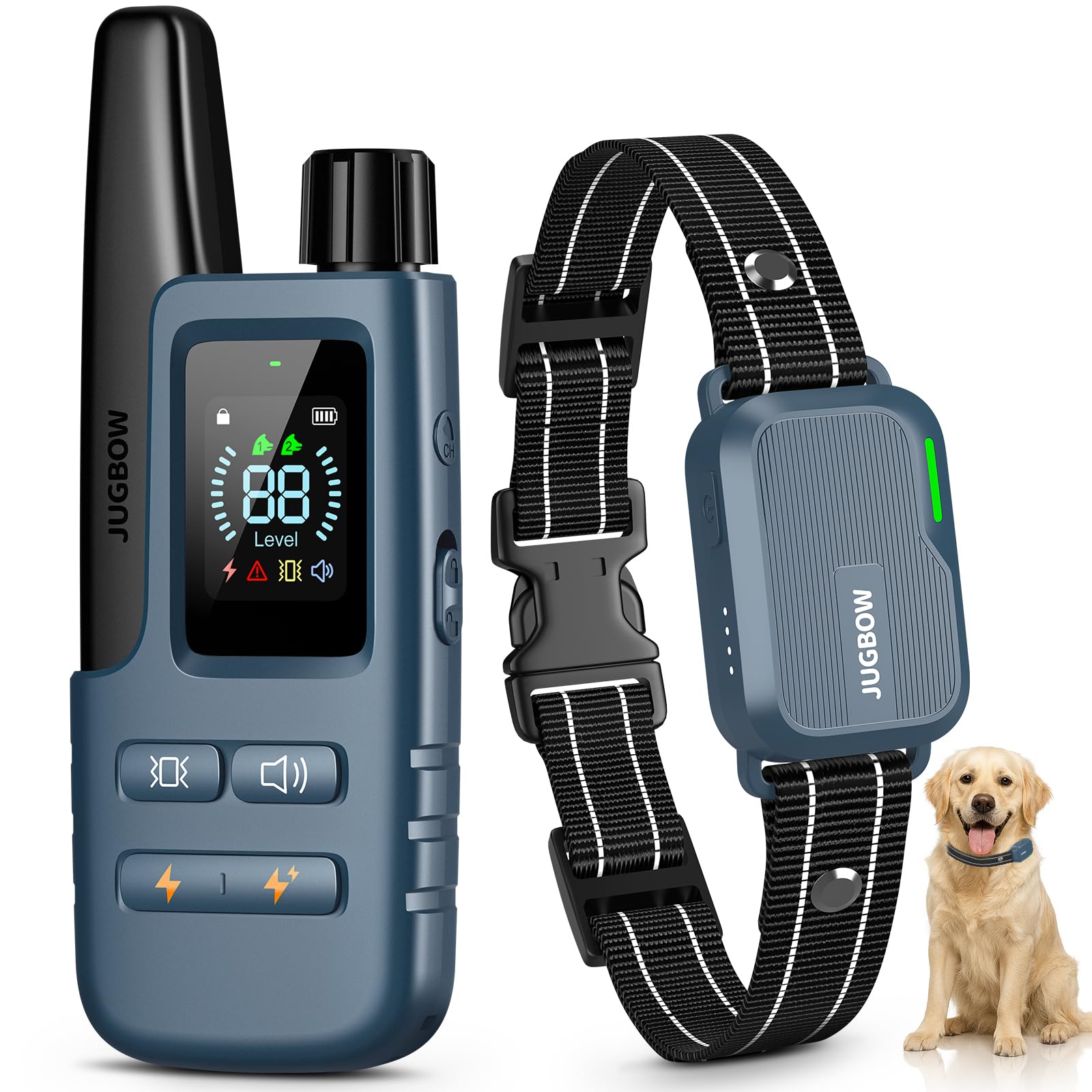 Dog Shock Collar - 4500FT Dog Training Collar with Remote, IPX8 Waterproof Electric Dog Collar with 4 Training Modes, Security Lock, Rechargeable eCollar for 10-120lbs Small Medium Large Dogs