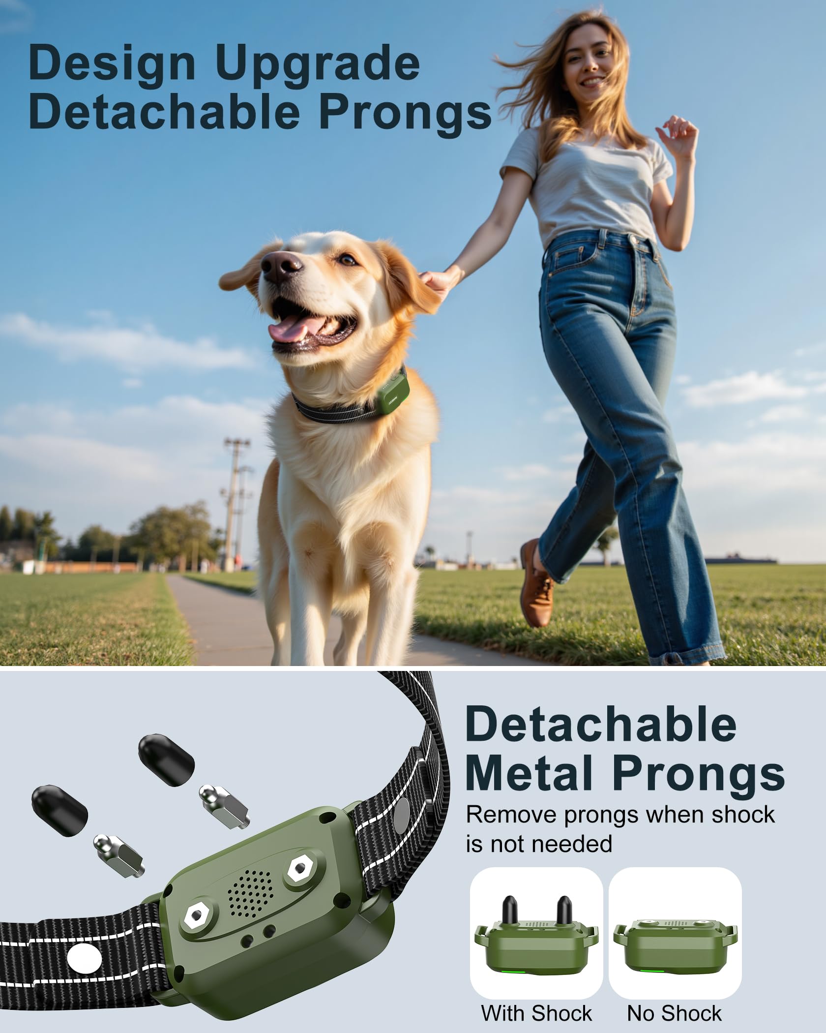 Dog Shock Collar - 4500FT Dog Training Collar with Remote, IPX8 Waterproof Electric Dog Collar with 4 Training Modes, Security Lock, Rechargeable eCollar for 10-120lbs Small Medium Large Dogs