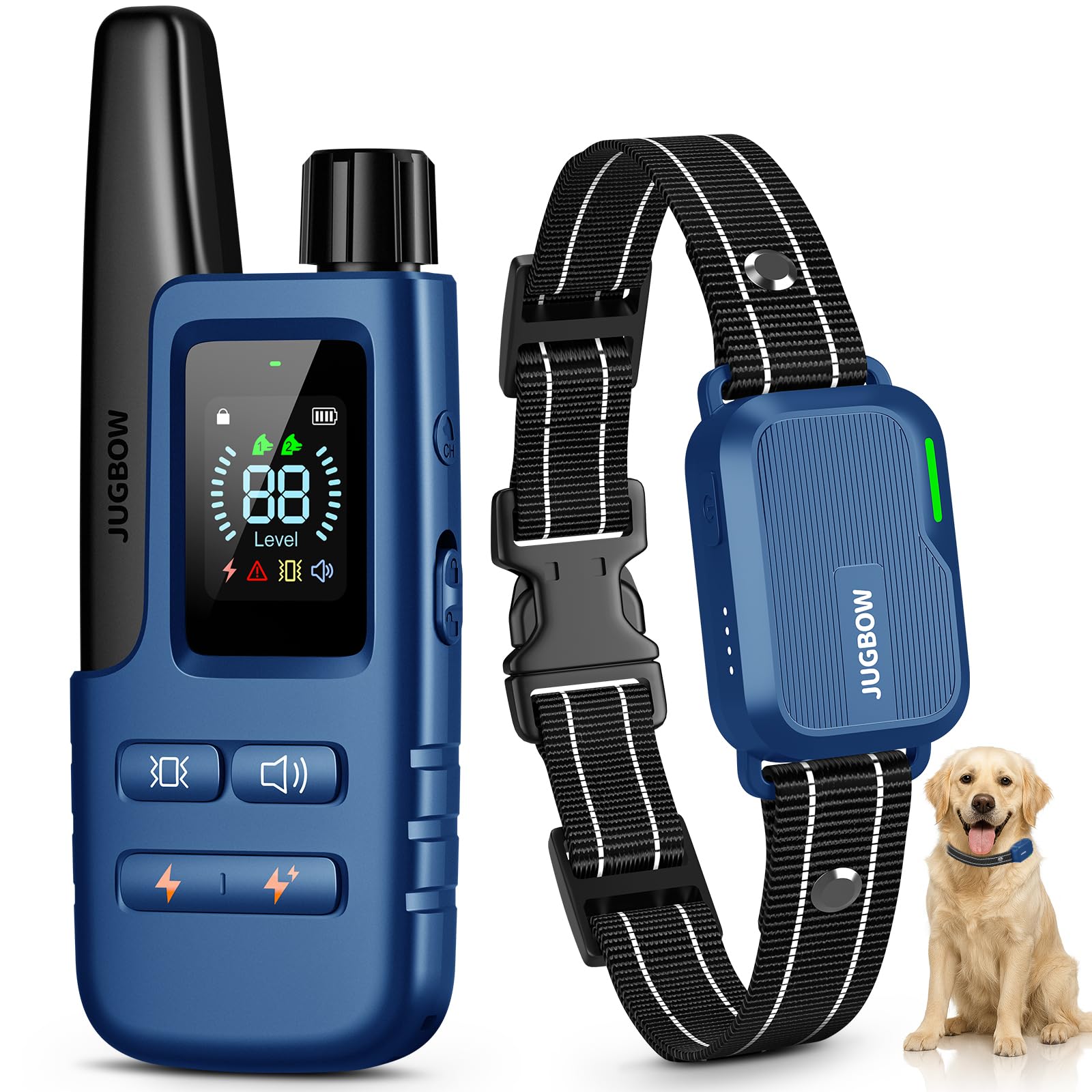 Dog Shock Collar - 4500FT Dog Training Collar with Remote, IPX8 Waterproof Electric Dog Collar with 4 Training Modes, Security Lock, Rechargeable eCollar for 10-120lbs Small Medium Large Dogs