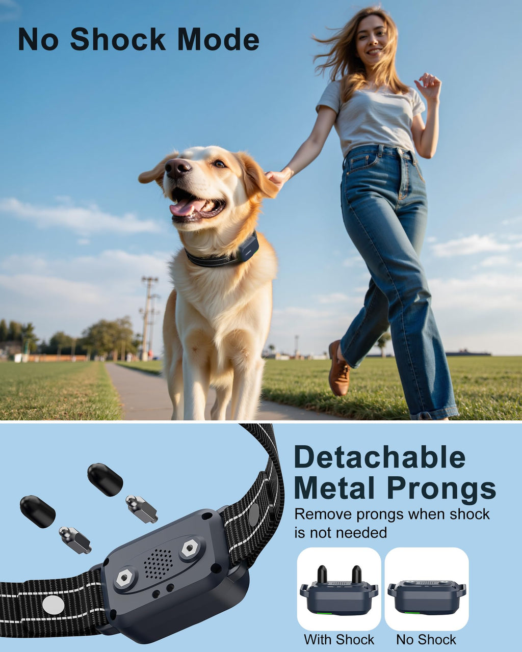 Dog Shock Collar - 4500FT Dog Training Collar with Remote, IPX8 Waterproof Electric Dog Collar with 4 Training Modes, Security Lock, Rechargeable eCollar for 10-120lbs Small Medium Large Dogs
