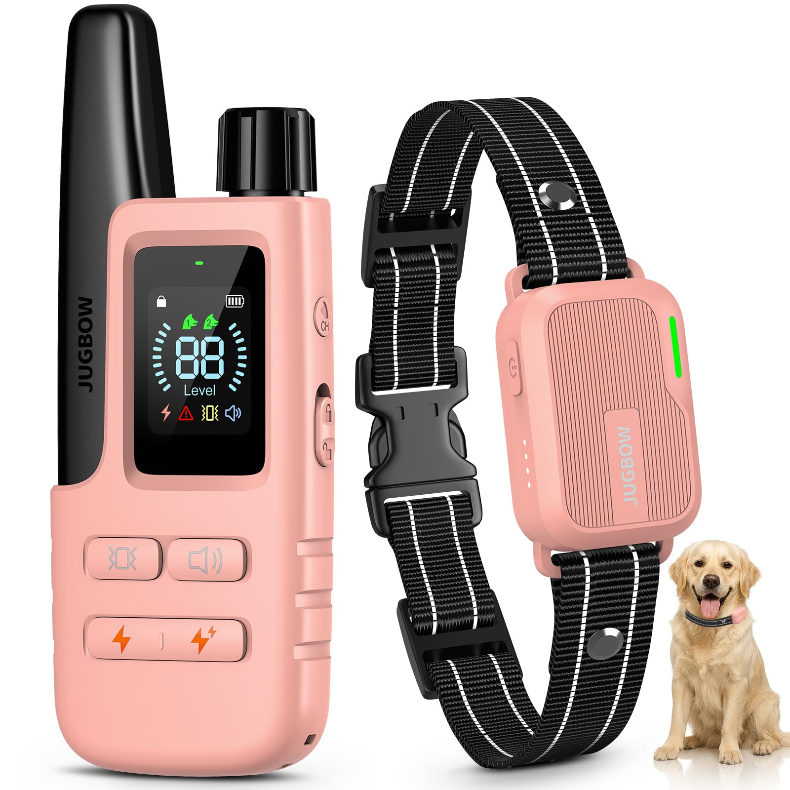 Dog Shock Collar - 4500FT Dog Training Collar with Remote, IPX8 Waterproof Electric Dog Collar with 4 Training Modes, Security Lock, Rechargeable eCollar for 10-120lbs Small Medium Large Dogs