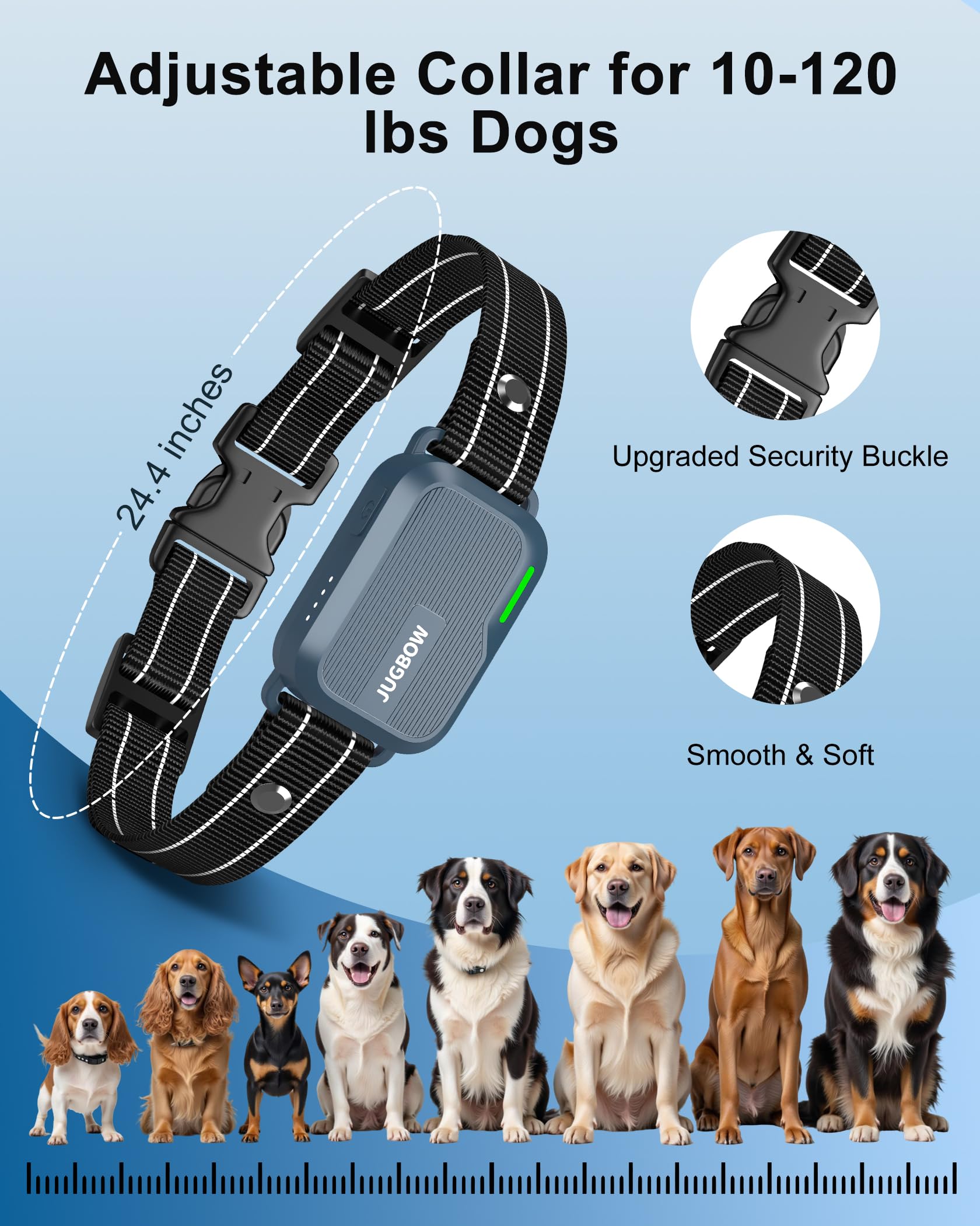 Dog Shock Collar - 4500FT Dog Training Collar with Remote, IPX8 Waterproof Electric Dog Collar with 4 Training Modes, Security Lock, Rechargeable eCollar for 10-120lbs Small Medium Large Dogs