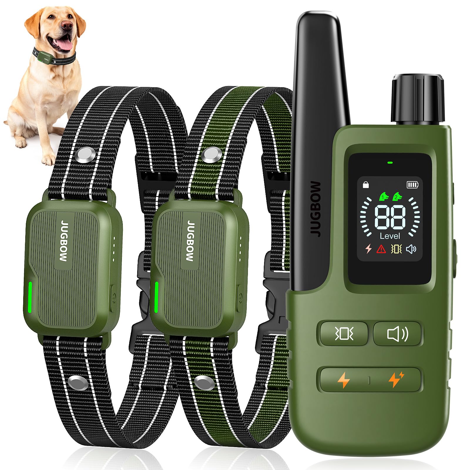 Dog Shock Collar - 4500FT Dog Training Collar with Remote, IPX8 Waterproof Electric Dog Collar with 4 Training Modes, Security Lock, Rechargeable eCollar for 10-120lbs Small Medium Large Dogs