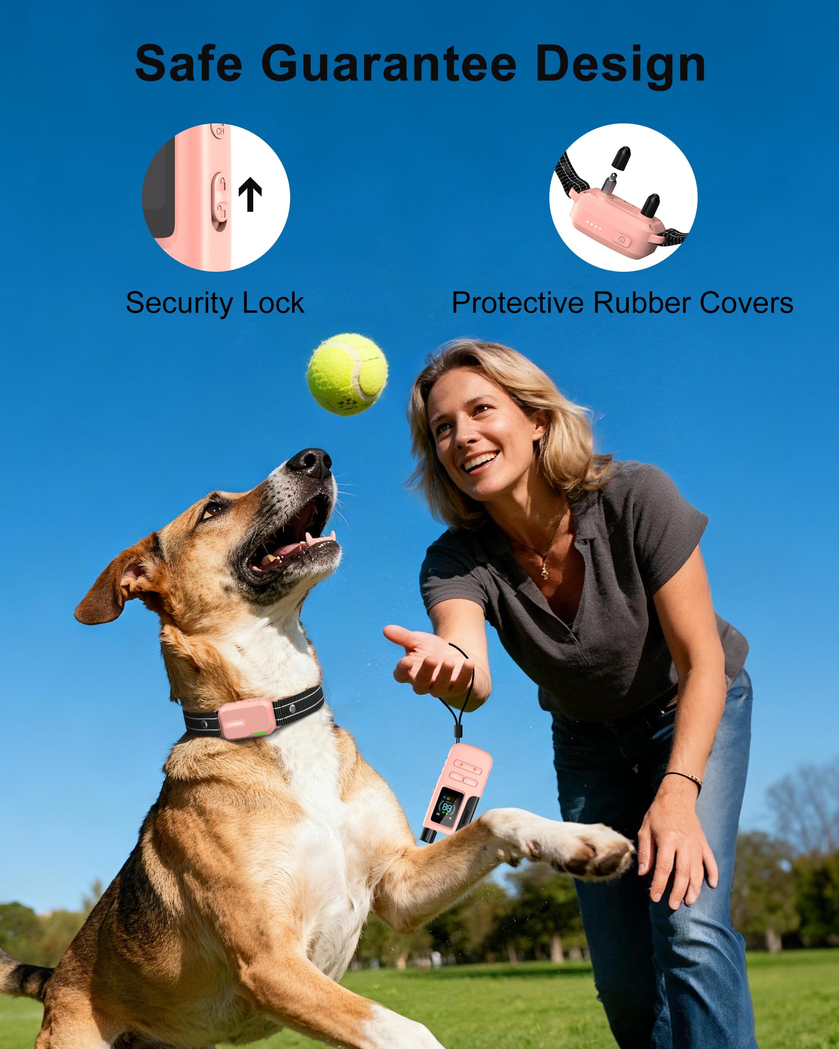 Dog Shock Collar - 4500FT Dog Training Collar with Remote, IPX8 Waterproof Electric Dog Collar with 4 Training Modes, Security Lock, Rechargeable eCollar for 10-120lbs Small Medium Large Dogs