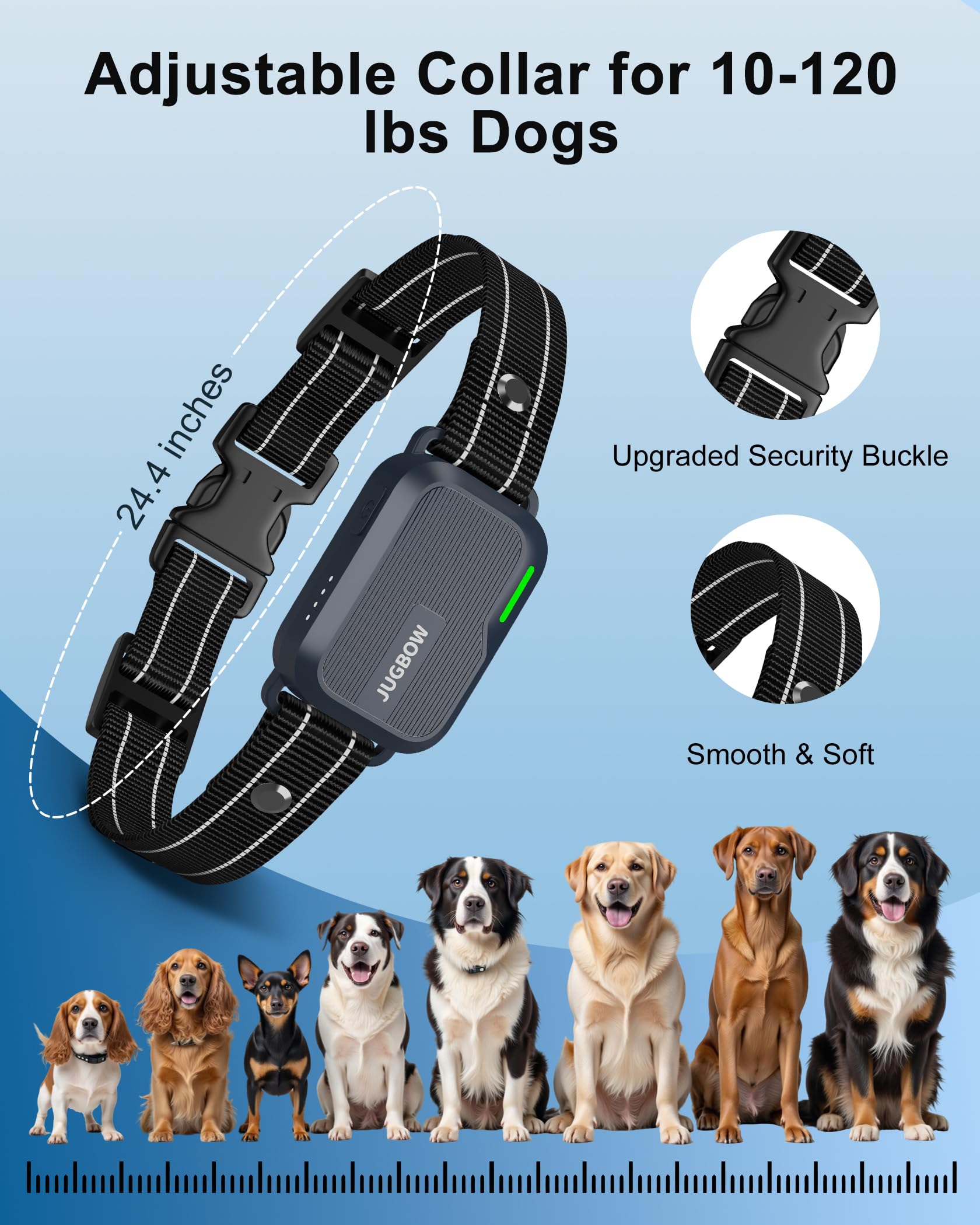 Dog Shock Collar - 4500FT Dog Training Collar with Remote, IPX8 Waterproof Electric Dog Collar with 4 Training Modes, Security Lock, Rechargeable eCollar for 10-120lbs Small Medium Large Dogs